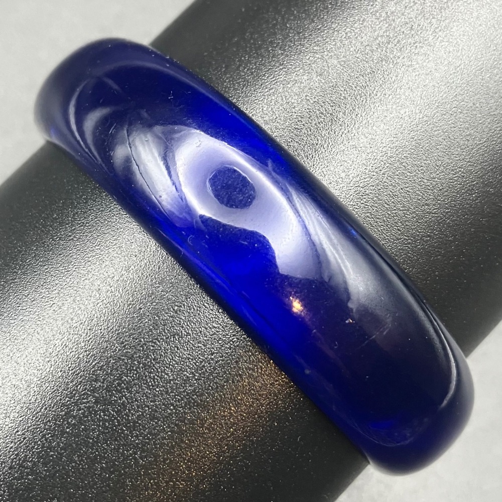 Vintage Bangle Bracelet Cobalt Blue Acrylic Resin Size 8"